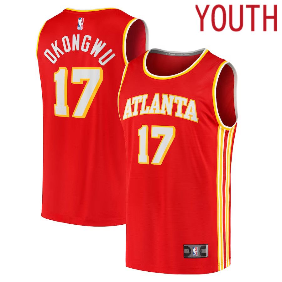 Youth Atlanta Hawks 17 Onyeka Okongwu Fanatics Branded Red Draft First Round Pick Fast Break Replica NBA Jersey